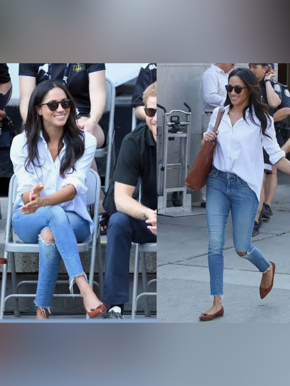 MOTHER The Looker Ankle Fray in color Love Gum, as seen on Meghan Markle